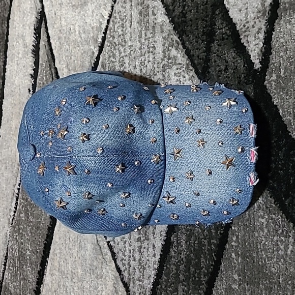 STAR STUDDED DENIM CAP HAT - Picture 11 of 11